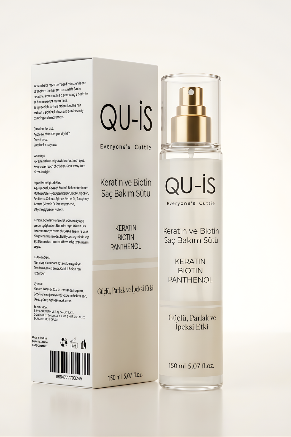Keratin ve Biotin Saç Bakım Sütü (Güçlü ve Parlak Etki) - 150 ml