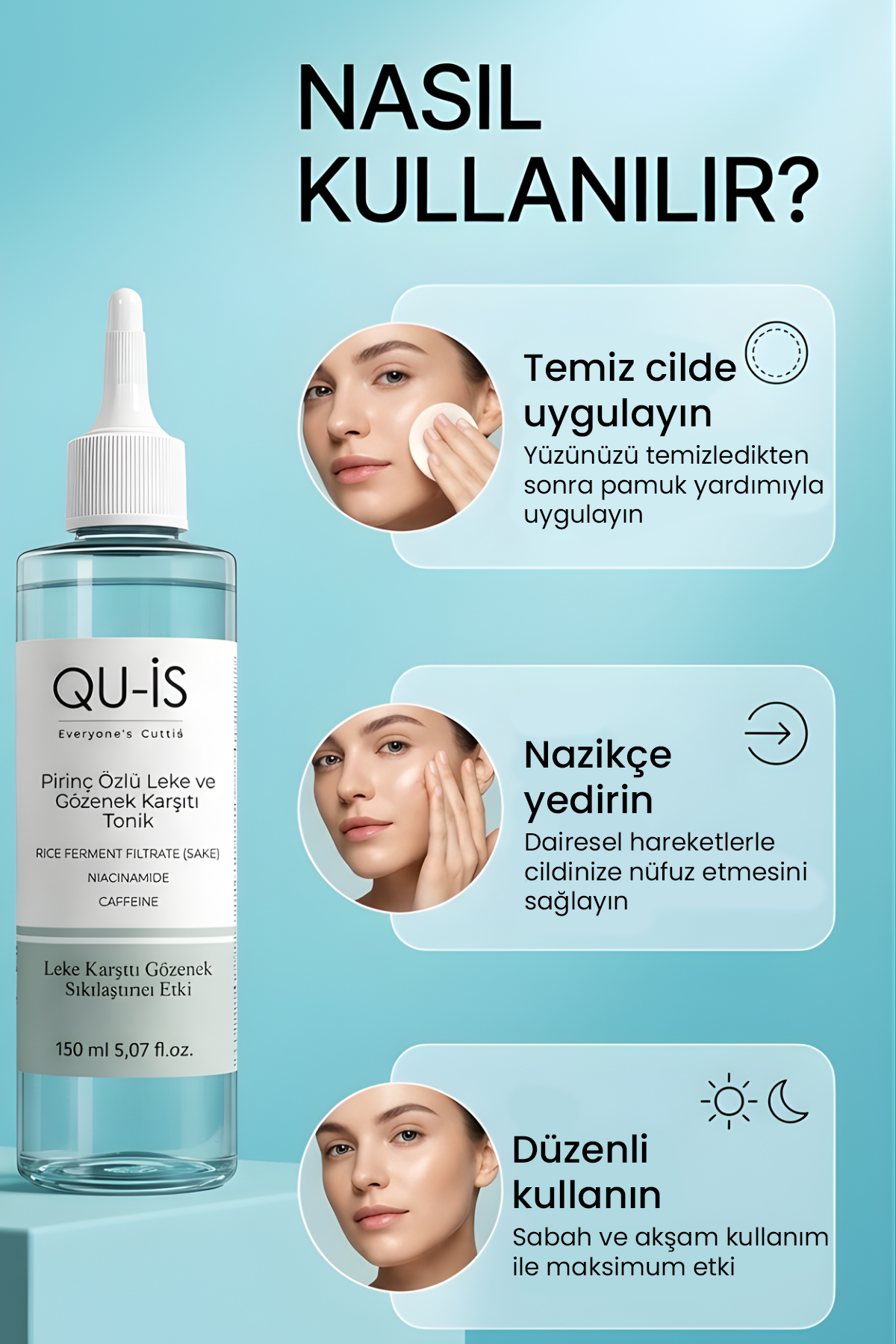 Aydınlatıcı Etkili Pirinç Özlü Tonik 150 ML (Niacinamide & Caffeine)